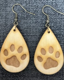 Boucles d’oreille – Pattes de chien gravées